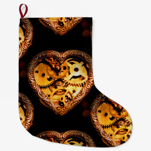 steampunk heart xmas christmas stocking