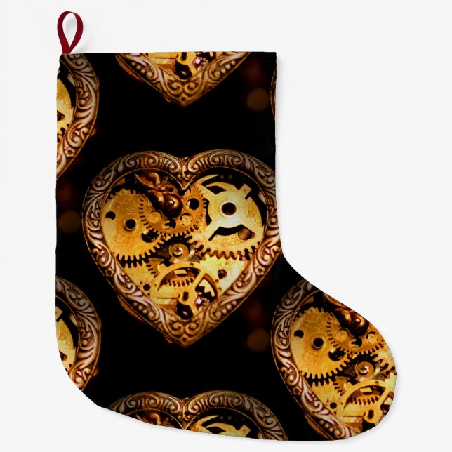 steampunk heart xmas christmas stocking (Front)