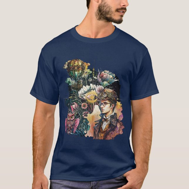 Steampunk Hero - A Collage T-Shirt (Front)
