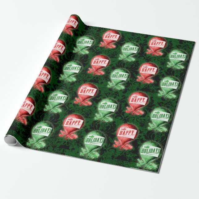 Steampunk Holiday and Christmas Wrapping Paper (Unrolled)
