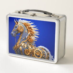 Steampunk Horse Metal Lunch Box