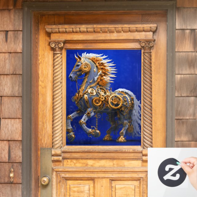 Steampunk Horse Window Cling (Home Door)
