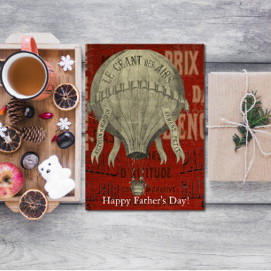 Steampunk Hot Air Ballon Ride Happy Father's Day Card