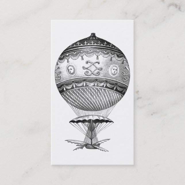 Steampunk Hot Air Balloon Business Card (Front)