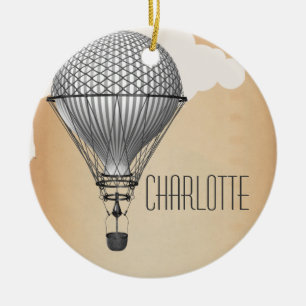 Steampunk Hot Air Balloon Ceramic Tree Decoration