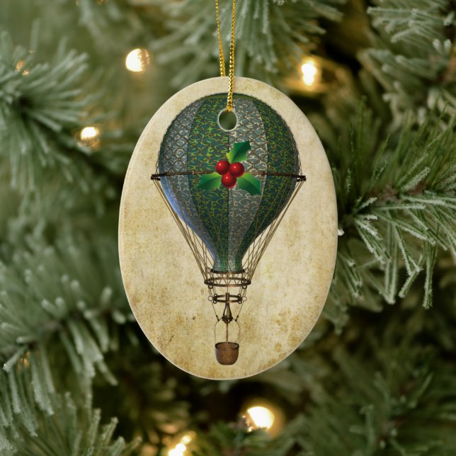 Steampunk Hot Air Balloon Customisable Ornament (Tree)