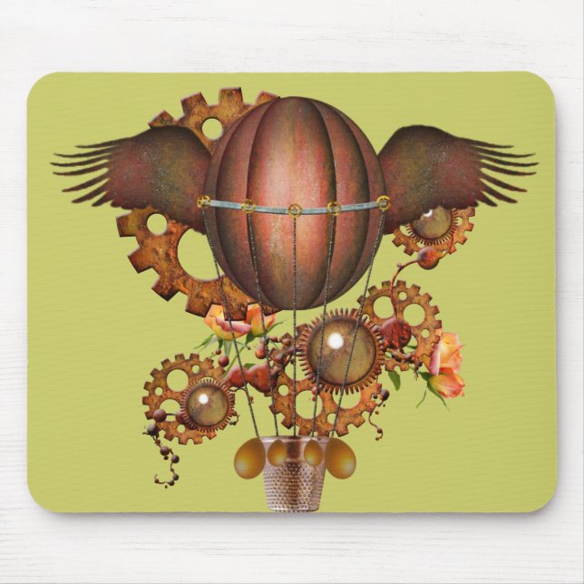 Steampunk Hot Air Balloon Mouse Mat (Front)