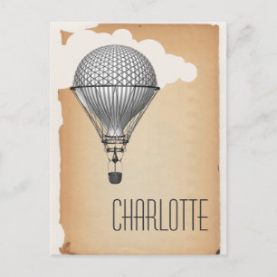 Steampunk Hot Air Balloon Postcard