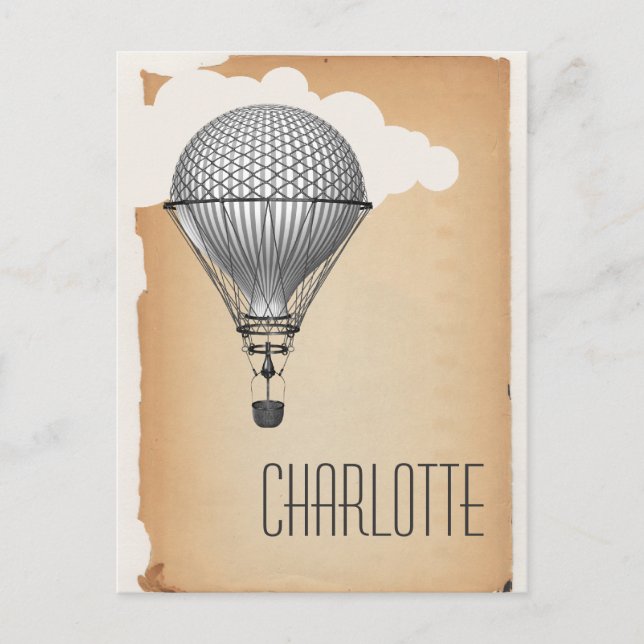 Steampunk Hot Air Balloon Postcard (Front)
