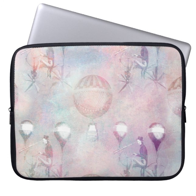 Steampunk Hot Air Balloons | Vintage Feminine Laptop Sleeve (Front)