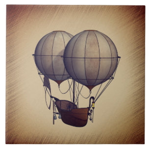 Steampunk Hot Air Balloons with Ship Tile