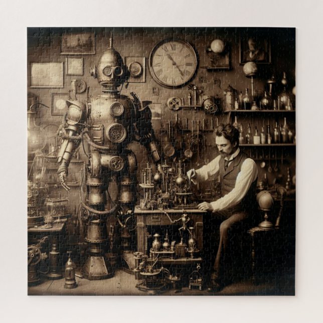 Steampunk Humanoid  Mechanical Robot ~ * ~ Jigsaw Puzzle (Vertical)