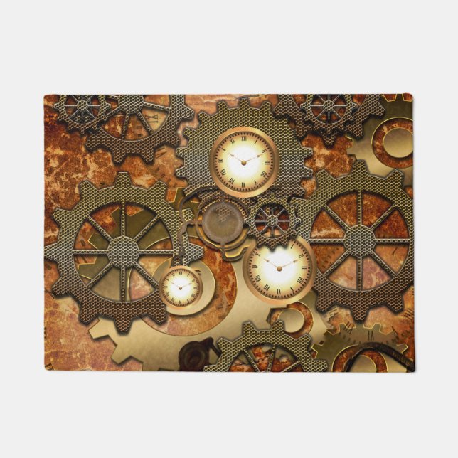 Steampunk in golden colours doormat (Front)