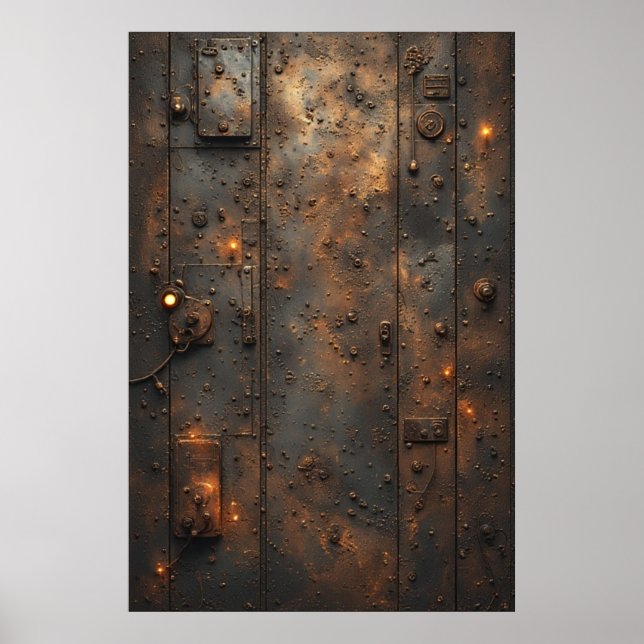 Steampunk Industrial Bunker Control Panel Poster (Front)