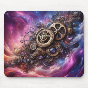 Steampunk Industrial Clockwork Purple and Pink Mouse Mat
