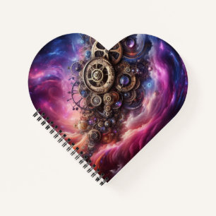 Steampunk Industrial Clockwork Purple and Pink Notebook