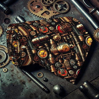 Steampunk Industrial Custom Necktie Tie
