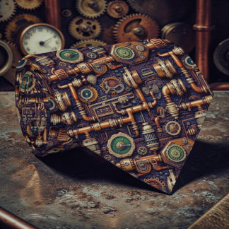 Steampunk Industrial Custom Necktie Tie