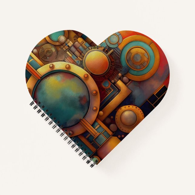 Steampunk Industrial Geometry Art Notebook (Front)