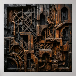 Steampunk Industrial Machinery Poster
