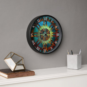 Steampunk Industrial Rusty Clockwork Clock