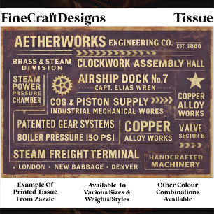 Steampunk Industrial Typography Sign FA4 Decoupage Tissue Paper