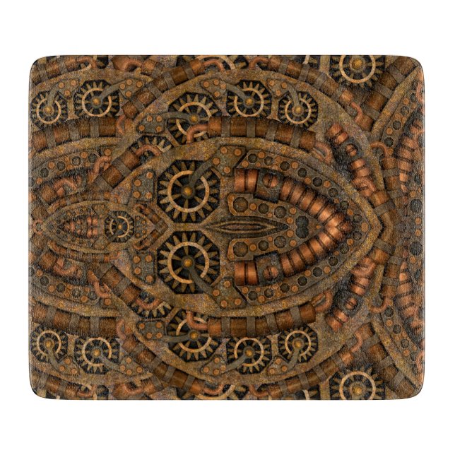Steampunk Industrial Vintage Clockwork Cutting Board (Front)