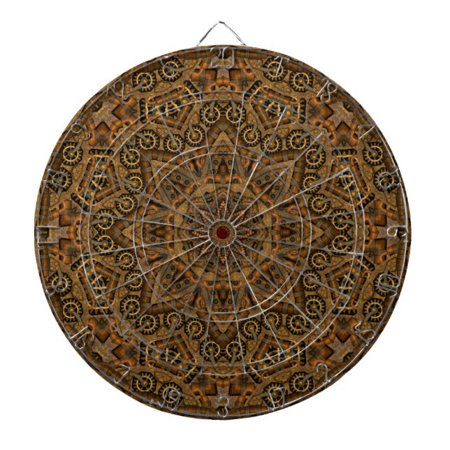 Steampunk Industrial Vintage Clockwork Dartboard (Front)