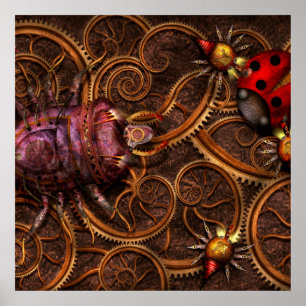 Steampunk - Insect - Itsy bitsy spiders Poster