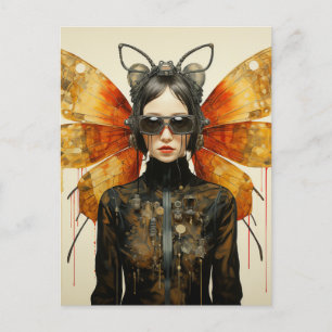 Steampunk Insect Woman  Postcard