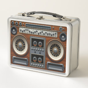 Steampunk inspired cassette radio Metal Lunchbox