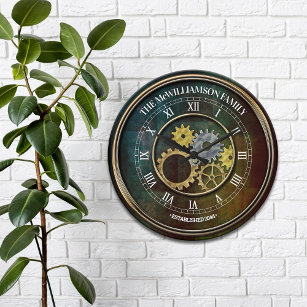 Steampunk Inspired Personalised Large Clock