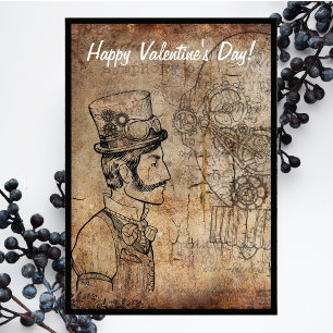 Steampunk Inventor Goggles Happy Valentine's Day Holiday Card
