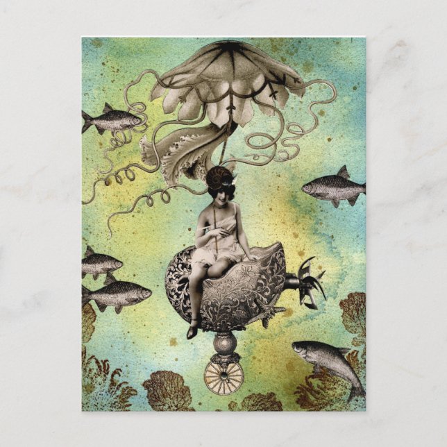 Steampunk Jellyfish Postcard (Front)