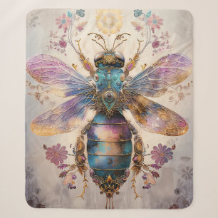 Steampunk Jewel Beetle Fantasy Art (2) Sherpa Blanket