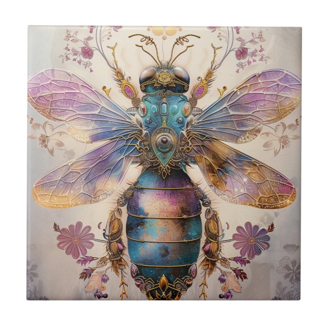 Steampunk Jewel Beetle Fantasy Art (2) Tile (Front)