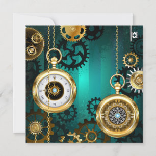 Steampunk Jewellery Watch on a Green Background