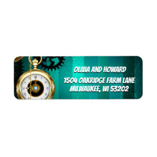 Steampunk Jewellery Watch on a Green Background