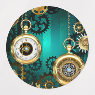 Steampunk Jewellery Watch on a Green Background