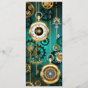 Steampunk Jewellery Watch on a Green Background Advice Card