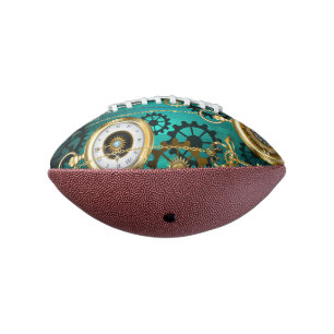 Steampunk Jewellery Watch on a Green Background American Football