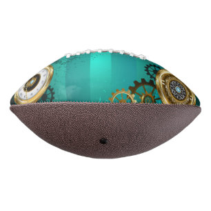 Steampunk Jewellery Watch on a Green Background American Football