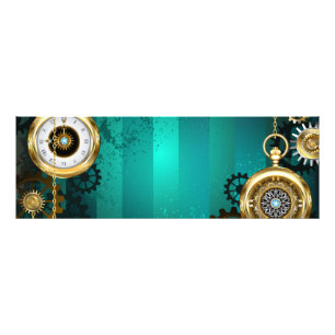 Steampunk Jewellery Watch on a Green Background Photo Print