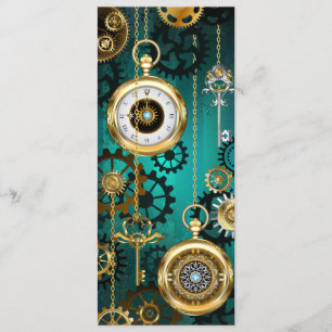 Steampunk Jewellery Watch on a Green Background Programme
