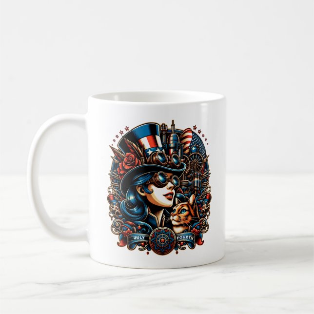 Steampunk July 4th Coffee Mug (Left)