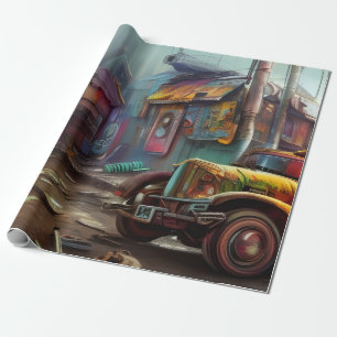 Steampunk Junk Yard Wrapping Paper