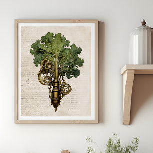 Steampunk kale, kitchen poster