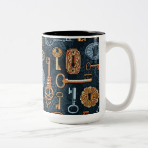 Steampunk Keys and Key Holes Pattern Mug