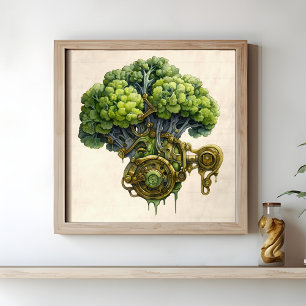 Steampunk kitchen art, Broccoli Poster