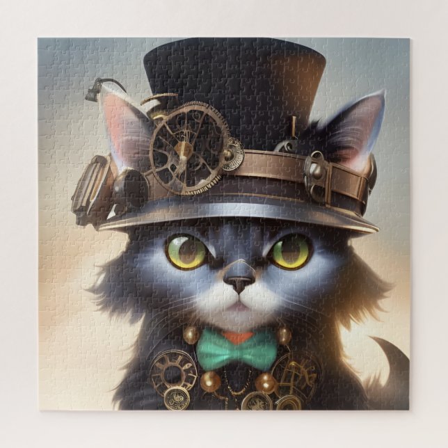Steampunk Kitten Jigsaw Puzzle (Vertical)